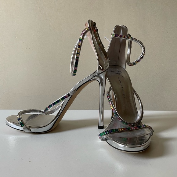 Giuseppe Zanotti Metallic Crystal Embellished Heels - Picture 2 of 4